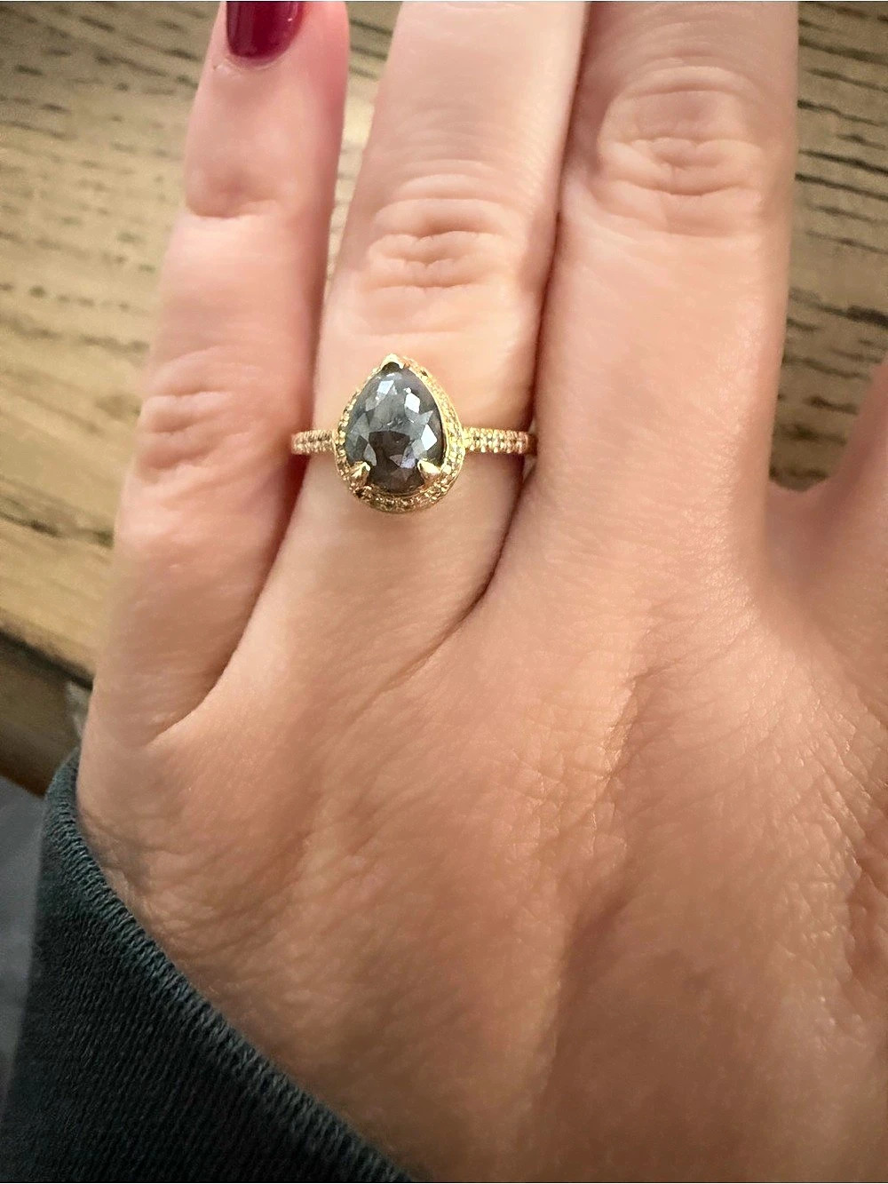 Stone Fox Bride Grey Diamond Engagement Ring